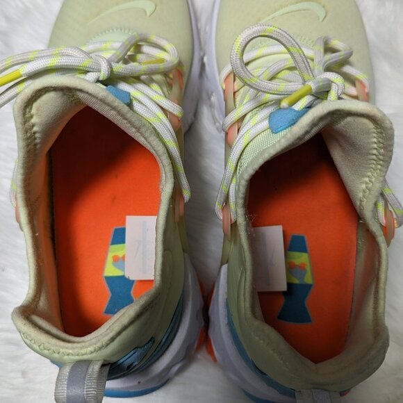 Nike React Presto Barely Volt/Hyper Crimson-Blue Ga Men's Size 9 Yellow Orange - Picture 6 of 8